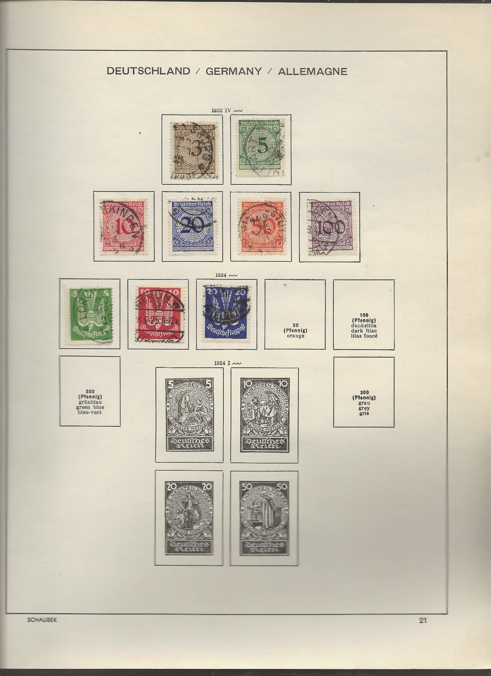 Tutti i francobolli: Marken Deutschland 1923 bis 1927 – Usato da Au ZH venduto da xelagreb01 6