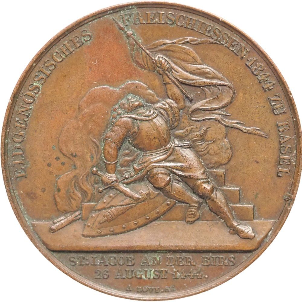 Medaillen: Schweiz Schützenmedaille Basel 1844 – Gebraucht aus Liestal von fibonaccis