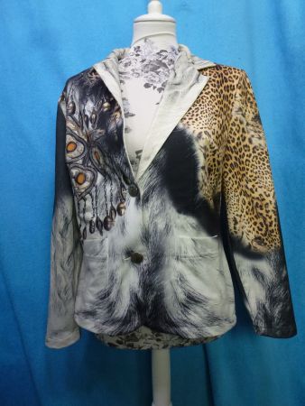 MISSI LEO JACKE IM BLAZER STIL KUSCHLIG WEICH NEU GR L UNGET