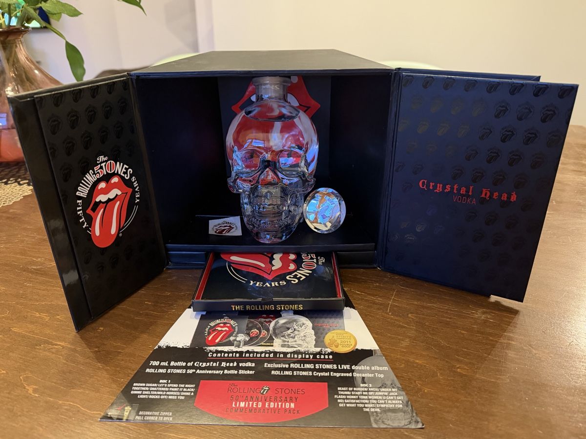Bevande alcoliche: Crystal Head Vodka "Rolling Stones 50th Anniversary Limited – Nuovo e nell'imballaggio originale da Basel venduto da barracuda360 4