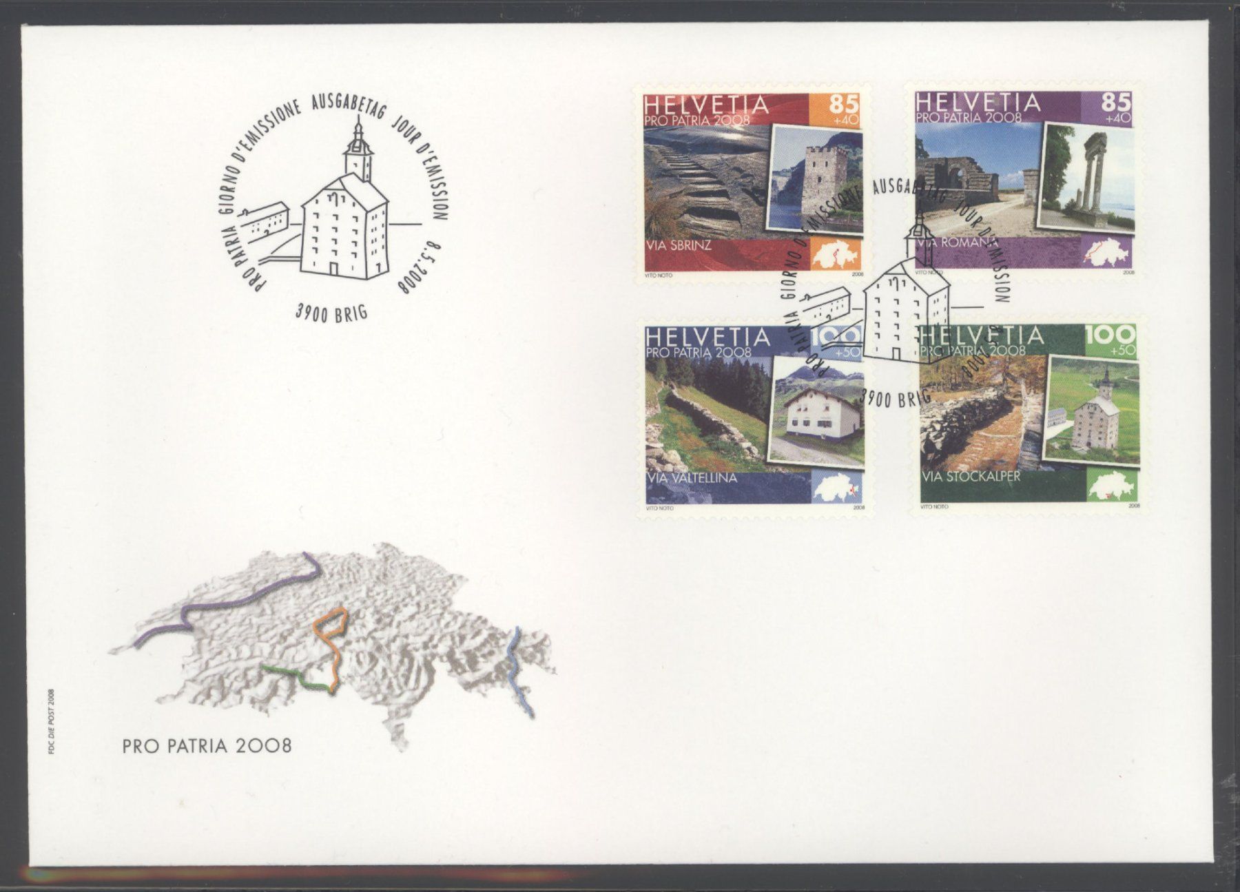 Tutti i francobolli: 2008, FDC, Pro Patria – Usato da Willisau venduto da Vollstempel