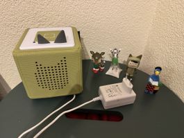 Toniebox Tonie-Hörbox grün inkl. Ladestation plus 4 figurine