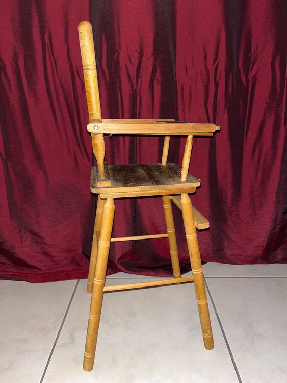 Antiker Hochstuhl, Babystuhl, Kinder-Ess-Stuhl Holz 4