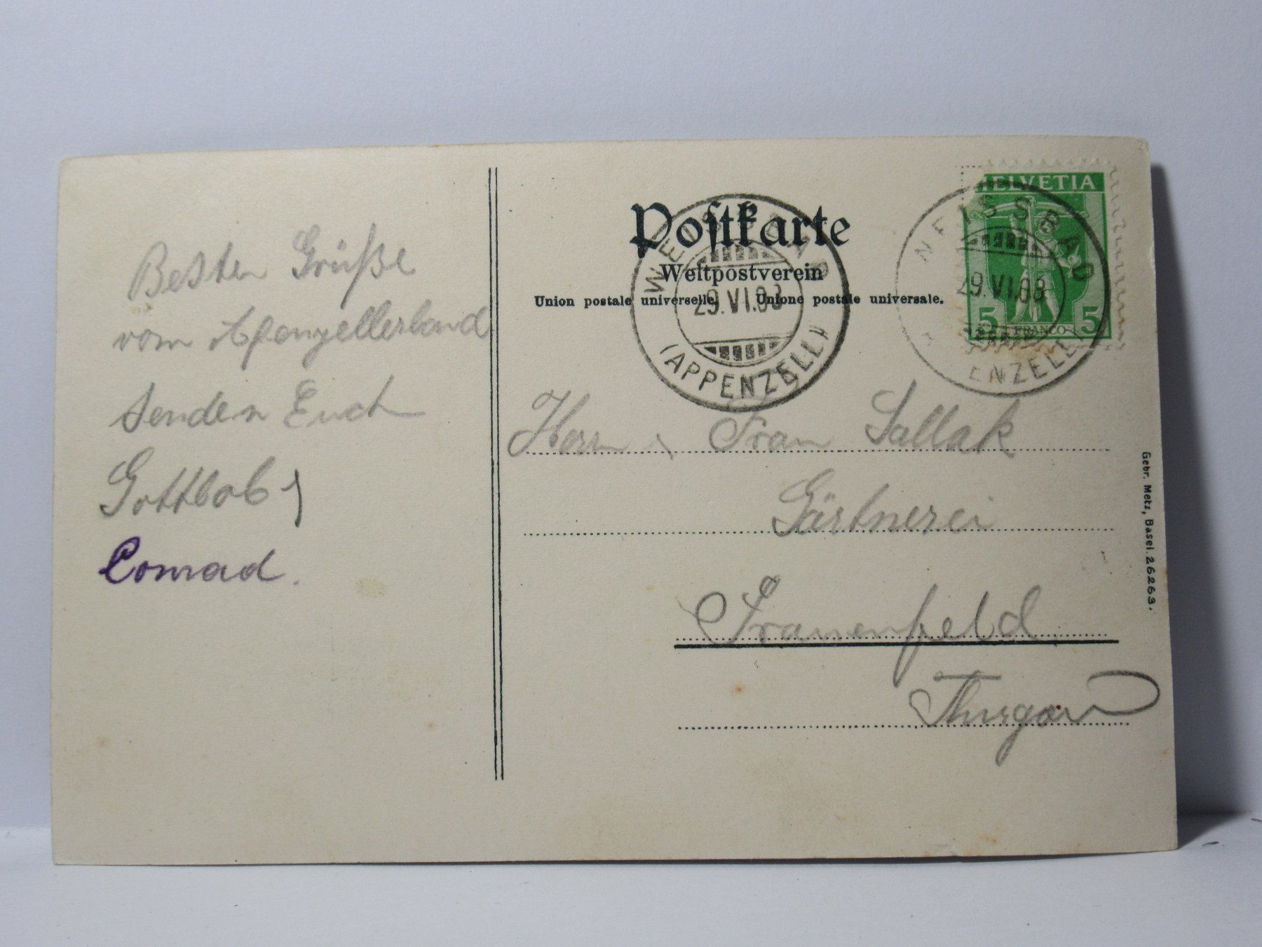 Cartoline postali: Alpsteingebirge , Skifahrer  1903 – Usato da Grenchen venduto da Bluemchen1900 1