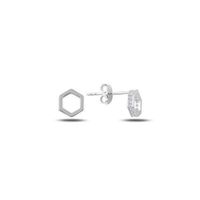 Ohrringe Ohrstecker sechseck Hexagon 925 Silber 7mm