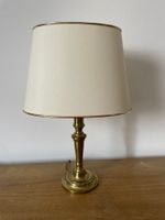 Klassische Tischlampe Vintage - Messing mit Stoffschirm