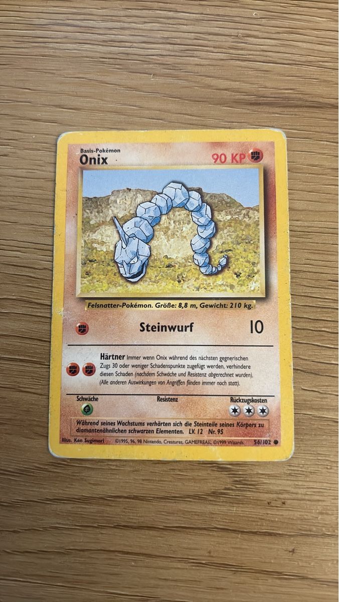 Pokémon Carte collezionabili: Pokemon Karte Onix - Selten - Base Set – Usato da Emmenbrücke venduto da Dr.Stone