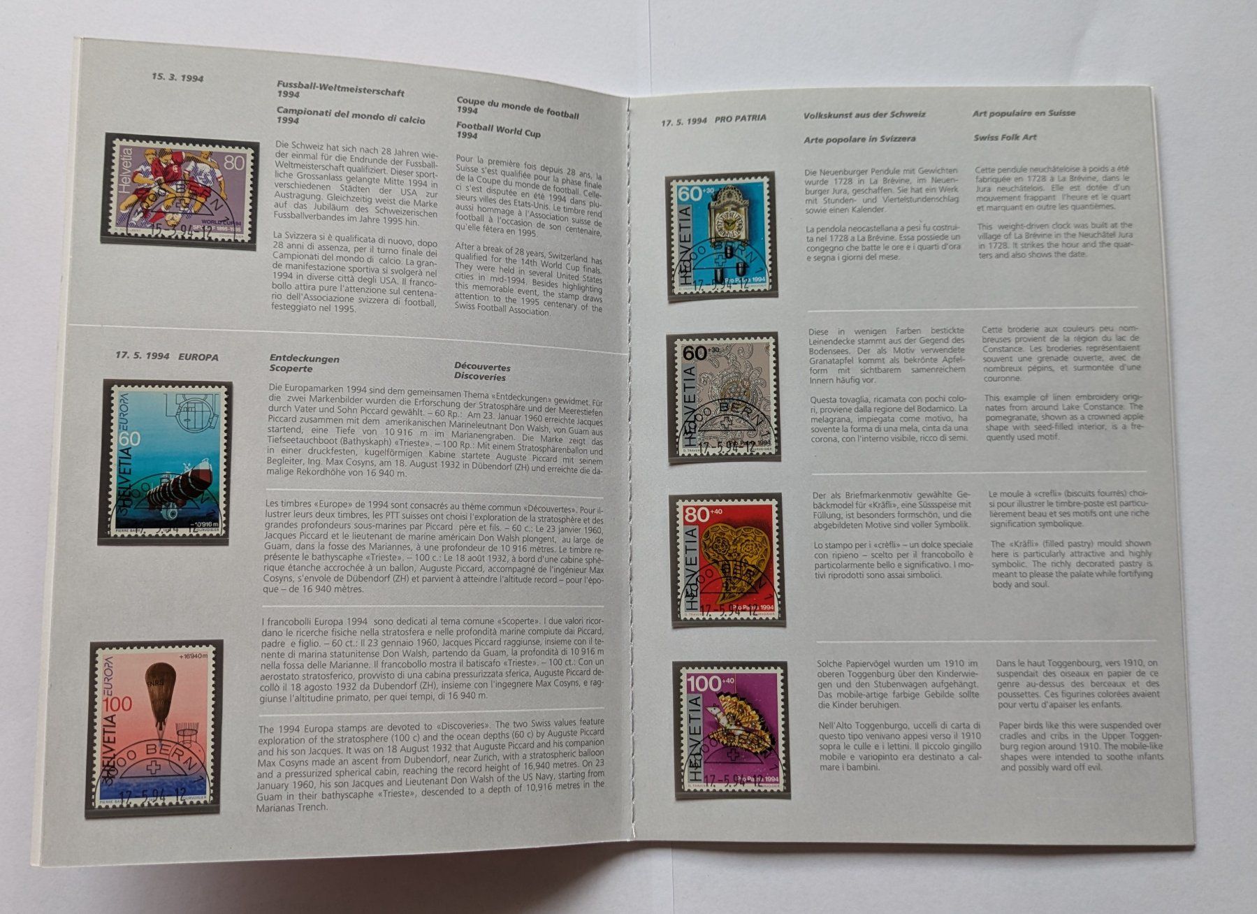 Tutti i francobolli: PTT Carnet de timbres 1994 – Nuovo (secondo la descrizione) da Estévenens venduto da Rockingirl 2