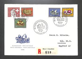1958 FDC Pro Patria illustriert und Einschreiben