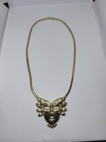 Goldene Halskette Maske Schmuck vergoldet Zirkonia guter Zus