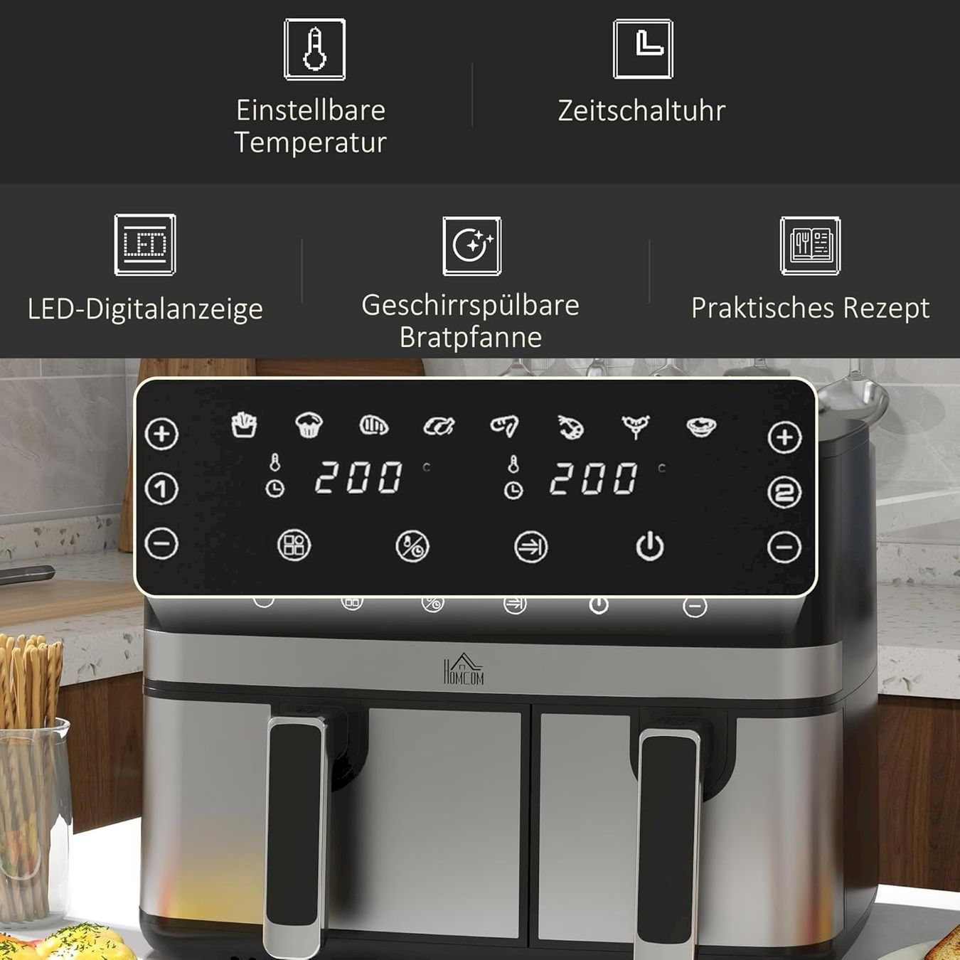 Appareils de cuisine: HOMCOM Heißluftfritteuse 8,5L – Neuf avec emballage d'origine à Bottighofen par zaap 6