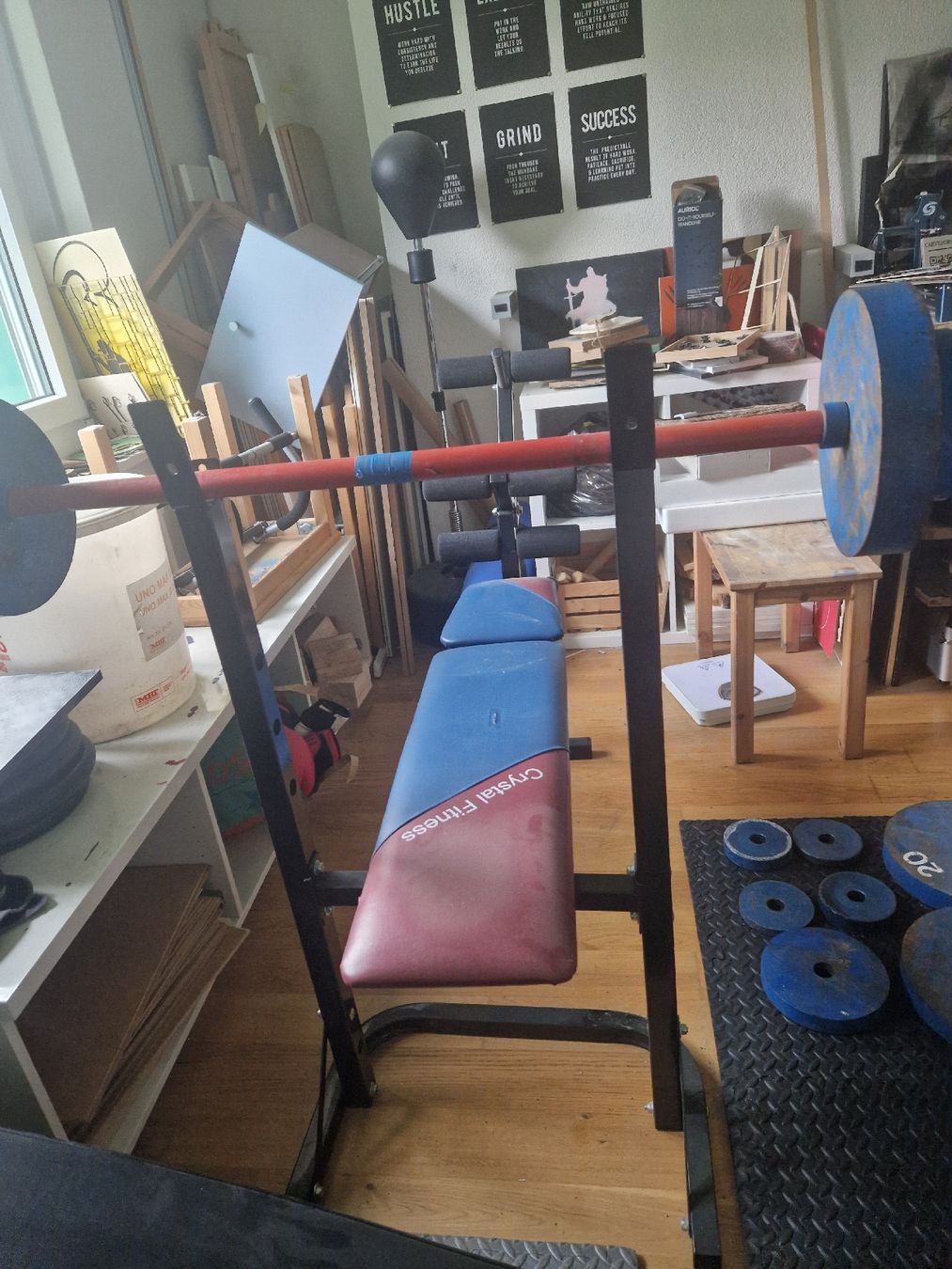 Hometrainer: multiuse Hantelbank mit viele Gewichte – Usato da Baar venduto da Fabio-99 1