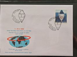 Ersttagsbrief, Erste Non-Stop Ballohnfahrt um die Welt, 1999