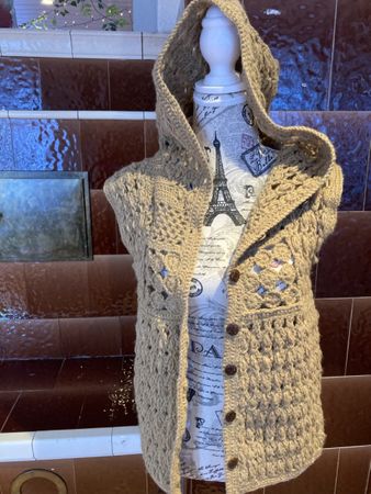 Moskitoo Wollgillet mit Knöpfen🤎Gr.S/M nr.2