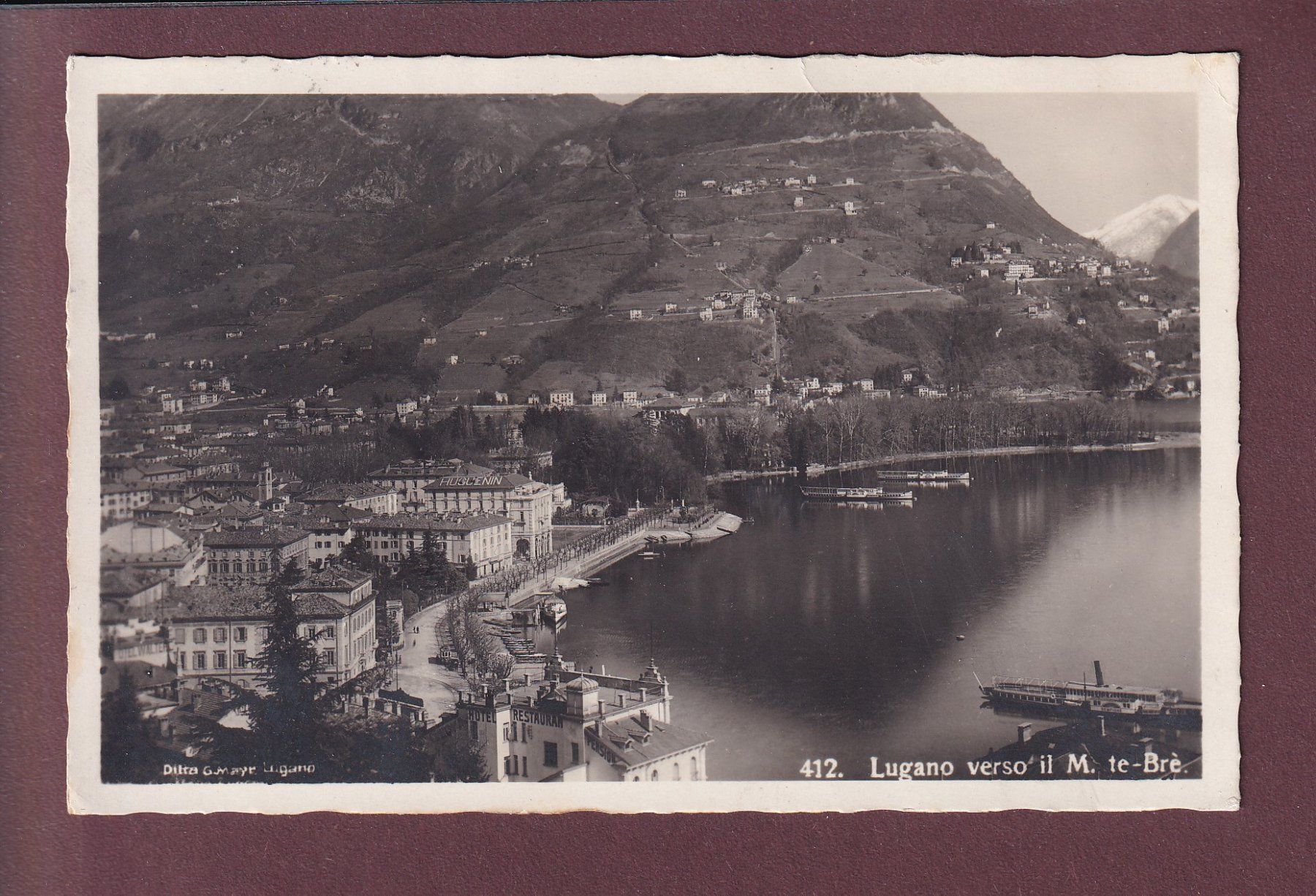 Cartoline postali: LUGANO - Nave - 1929 – Usato da Pully venduto da nicecards