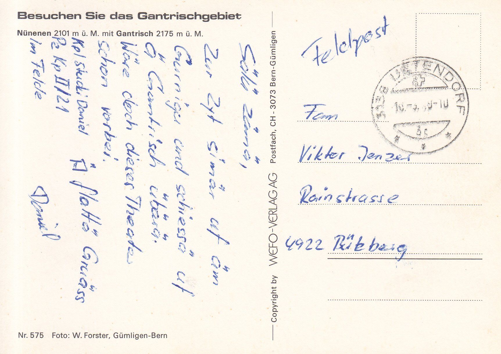 Cartoline postali: Nünenen 1989 – Usato da Bürglen TG venduto da StampGraf 1