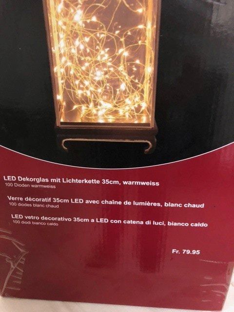 Ghirlande e barre luminose: LED DEKOGLAS MIT LICHTERKETTE  100 DIODEN – Nuovo e nell'imballaggio originale da Ostermundigen venduto da wini63 6