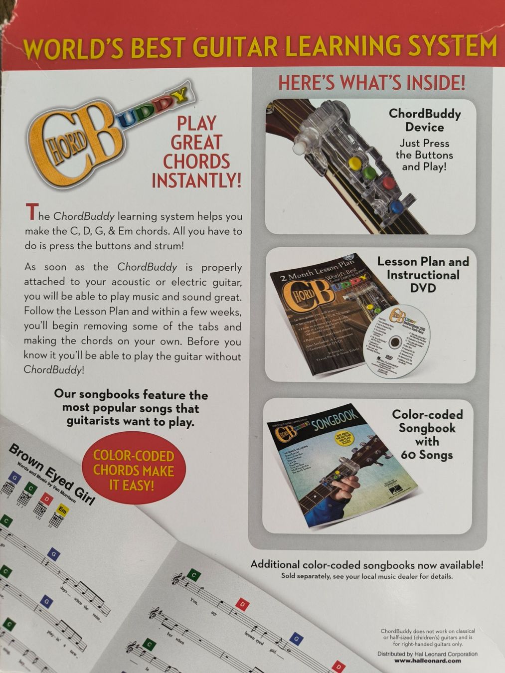 Strumenti musicali: ChordBuddy einfach Gitarre lernen – Nuovo (secondo la descrizione) da Boswil venduto da florida12 1