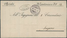 TI Agno - Strahlenstempel - Lugano - Brief