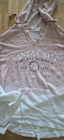 Pull /Sweat shirt Rose/Blanc à capuche Ocean Drive taille S
