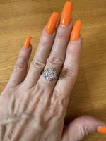 Ring mit funkelndem Kugelstein einstellbare Grösse