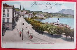 Luzern - Promenade, Hofkirche und Rigi ca. 1905