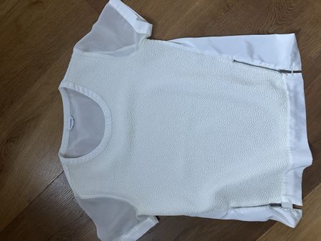 Damen T-Shirt Calvin Klein weiss mit Reissverschlüssen Gr 38
