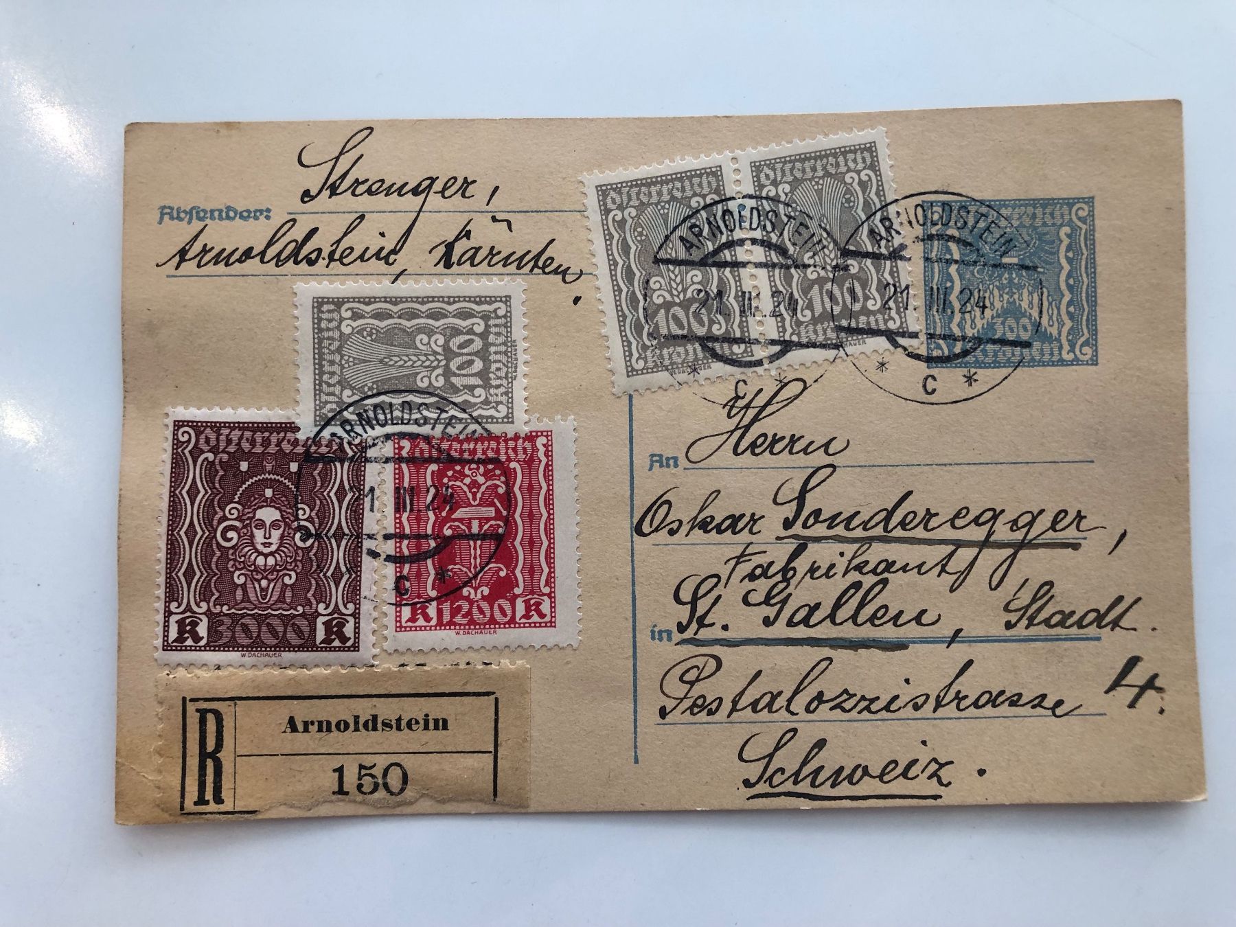 Alle Briefmarken: 6 Inflations-Briefe AUSTRIA 1925 – Gebraucht aus Lufingen von Rac0