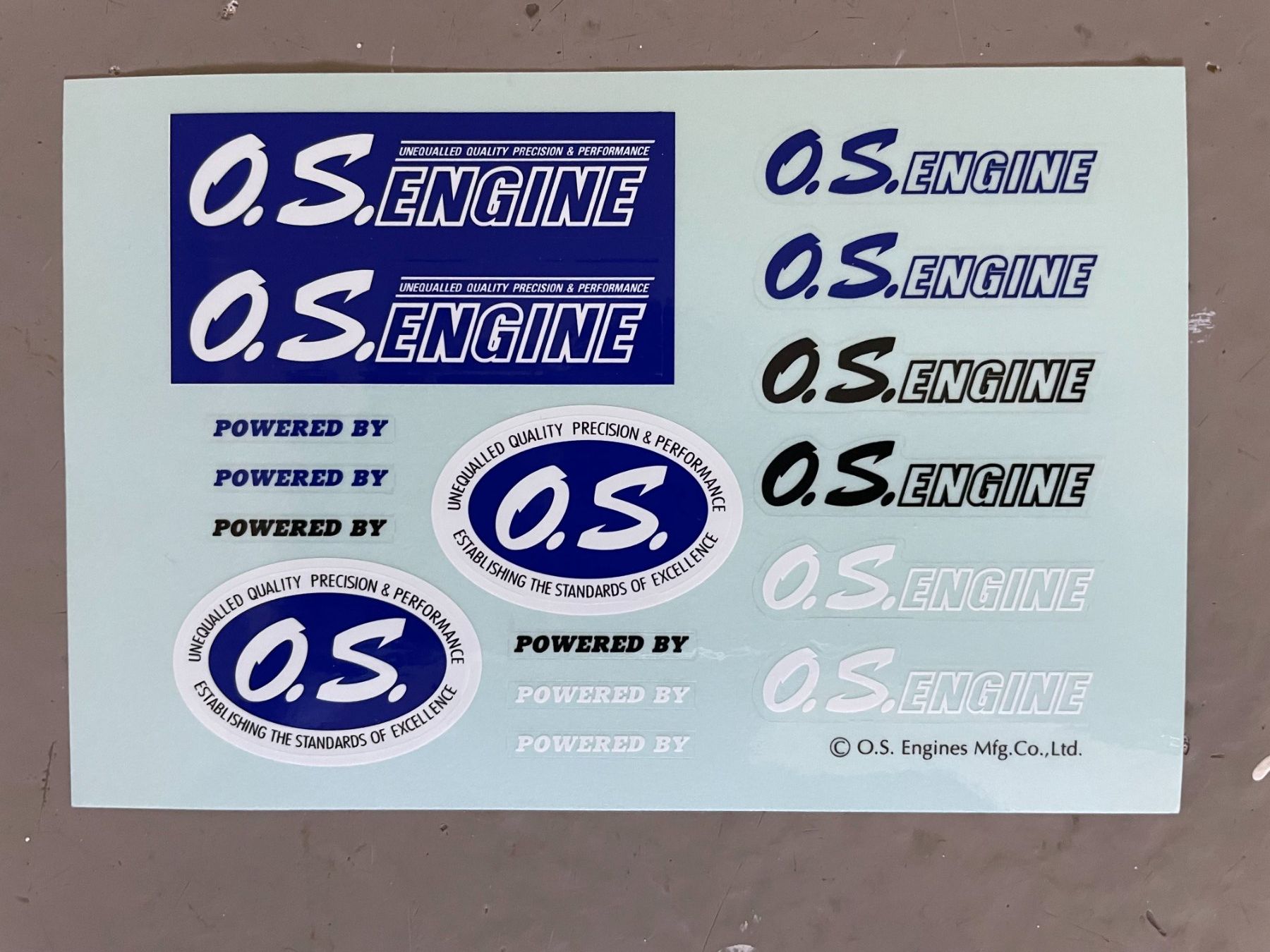 Graupner Modellismo RC: Modellbau OS Engine Motor Kleber - Bogen Aufkleber O.S. Max – Nuovo e nell'imballaggio originale da Kaufdorf venduto da Spitfire71