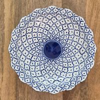Schale mit Blumenmuster blau-weiss Handarbeit Thailand 