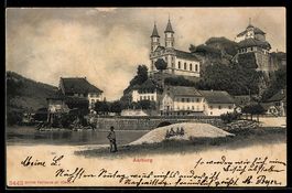 AK Aarburg, Schloss und Kirche am Fluss