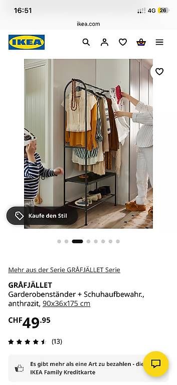 Ikea Garderobe: IKEA GRAFJALLET Kleiderstange – Gebraucht aus Birmensdorf ZH von nic_rrm2 1