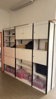 Regalsystem mit Schubladen und Türen weiss schwarz 240cm