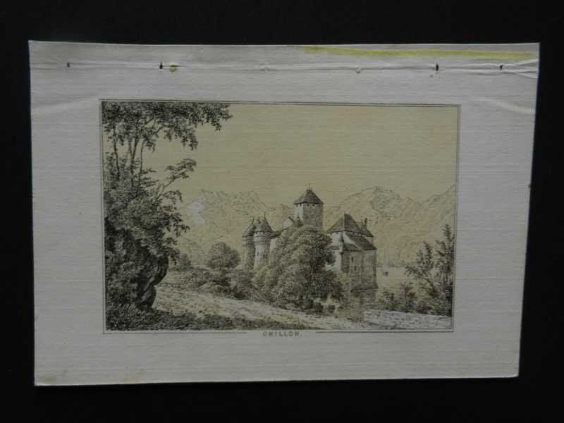 Incisioni: Chillon getönte Lithographie – Usato da Risch venduto da Rischli15