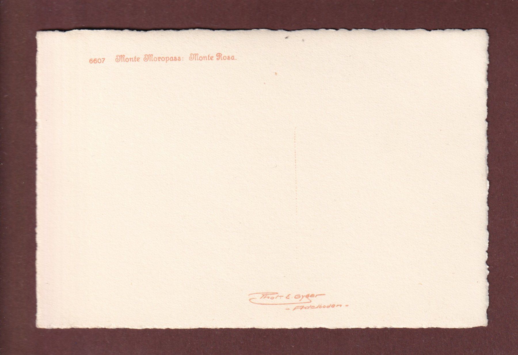 Cartes postales: MONTE MOROPASS - Monte Rosa - E. Gyger – D'occasion à Pully par nicecards-shop 1
