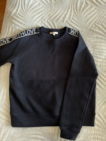 Sweat Maje noir taille 1 femme coton avec logo sur manches