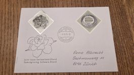 2015 FDC Vollstempel Broschen