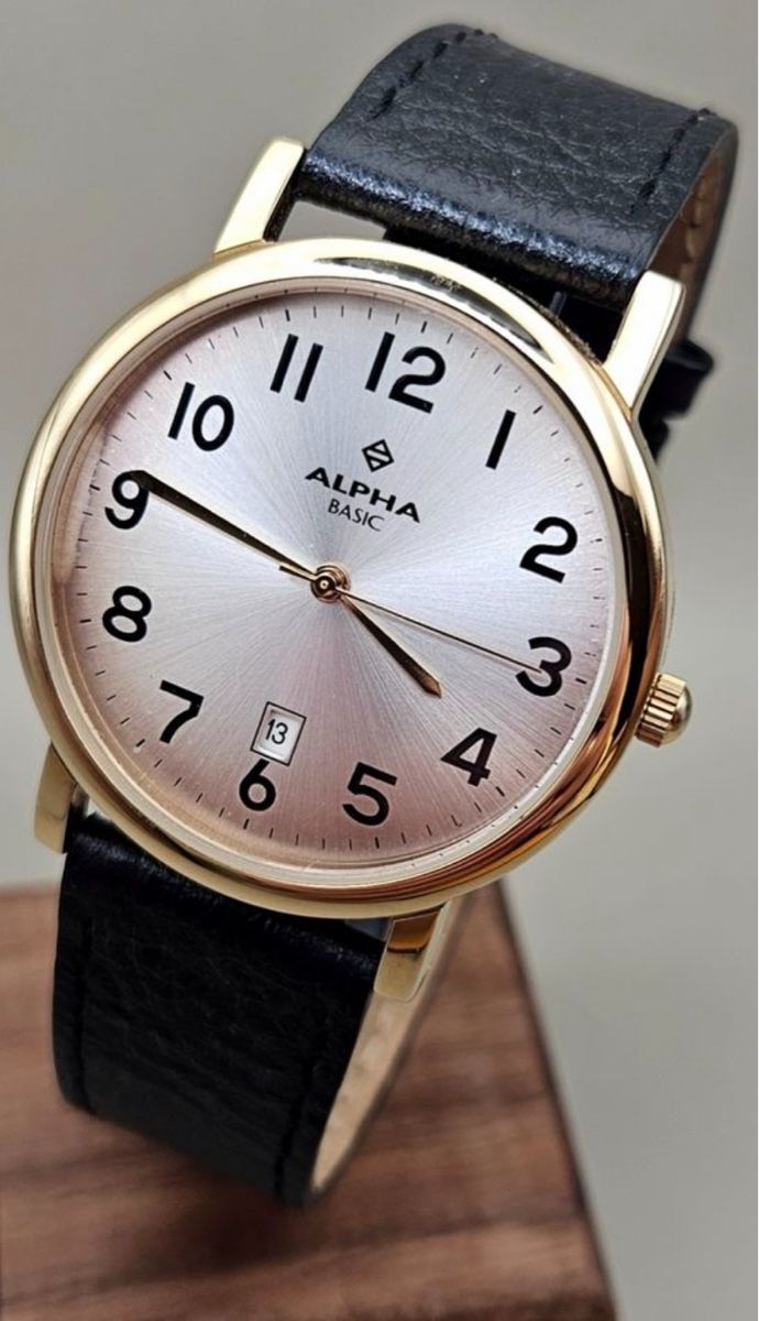Bracciali & Braccialetti: Unisex Uhr Alpha Basic , Gut erhaltene Goldfarben – Usato da Untersiggenthal venduto da TimeandShine