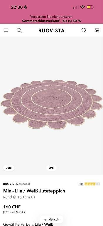 Tapis: Teppich Rugvista neu Jute – D'occasion à Niederhasli par des_f82m