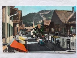 Ansichtskarte Gstaad mit Autos, ca. 1960er Jahre