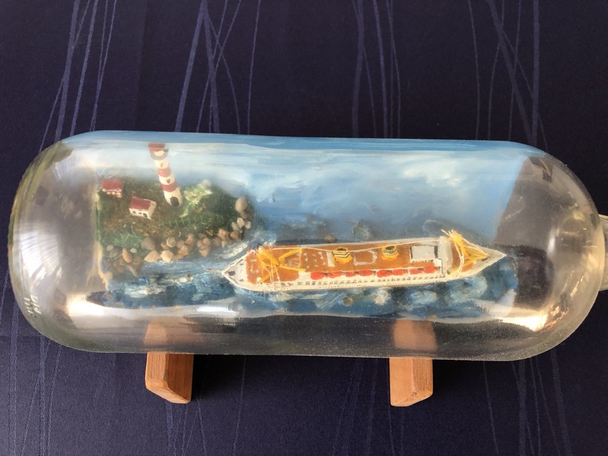 Modellbausätze & Standmodelle: Buddelschiff / Flaschenschiff Dampfer SS ROTTERDAM der HAL – Gebraucht aus Steffisburg von bwt56 2