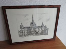Graz Rathaus, Lithographie, E.A. Künstlerexemplar