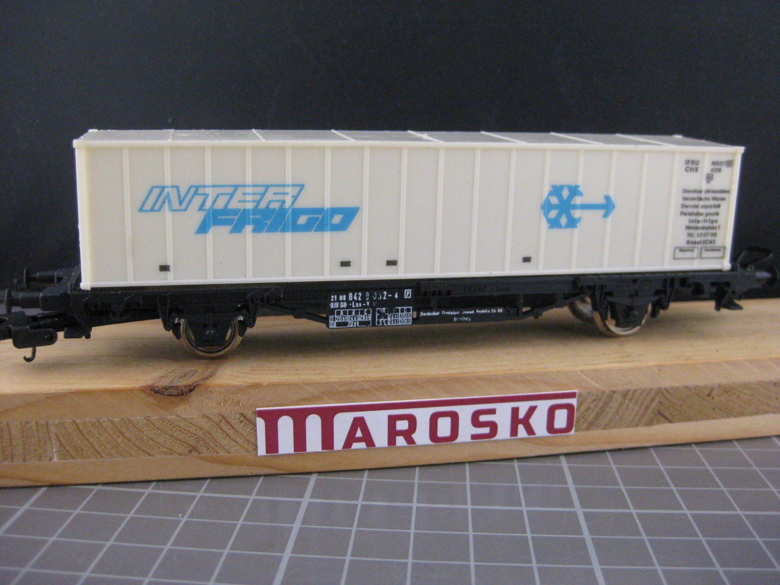 Lima Modellini di ferrovie: Lima DB Interfrigo Conatinerwagen, ohne OVP, . – Usato da Malters venduto da Marosko 1