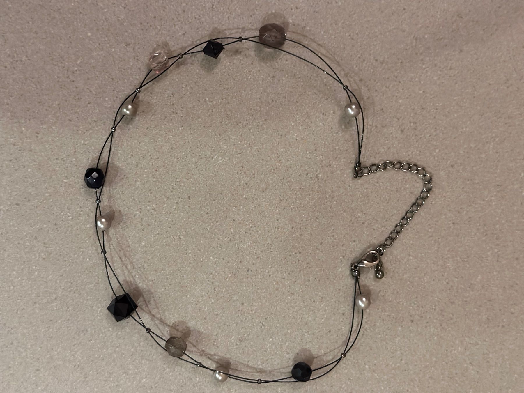 Catenine: Perlenkette schwarz/grau – Usato da Rothenburg venduto da wer_g9fd 3