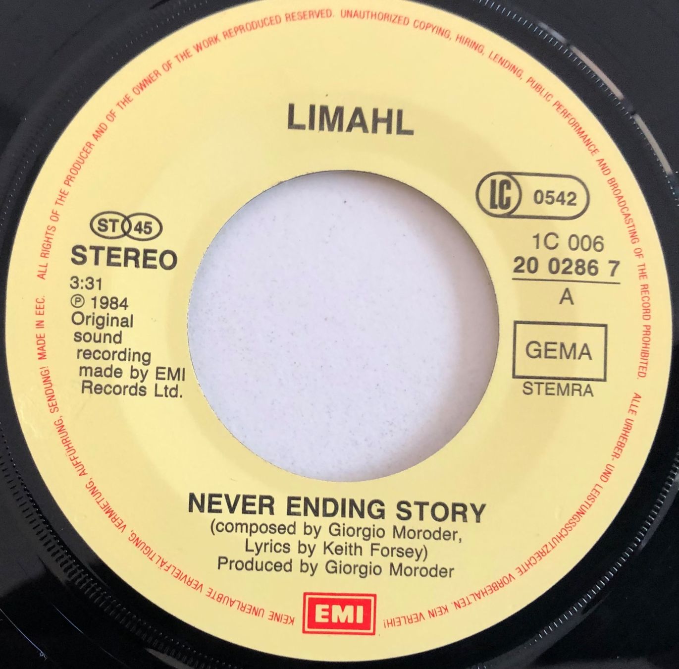 Vinyles: LIMAHL - THE NEVERENDING STORY – D'occasion à Poliez-Pittet par Newtown-Records 2