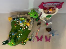 Playmobilset - Spielfiguren mit Schloss, Einhorn, Naturstück