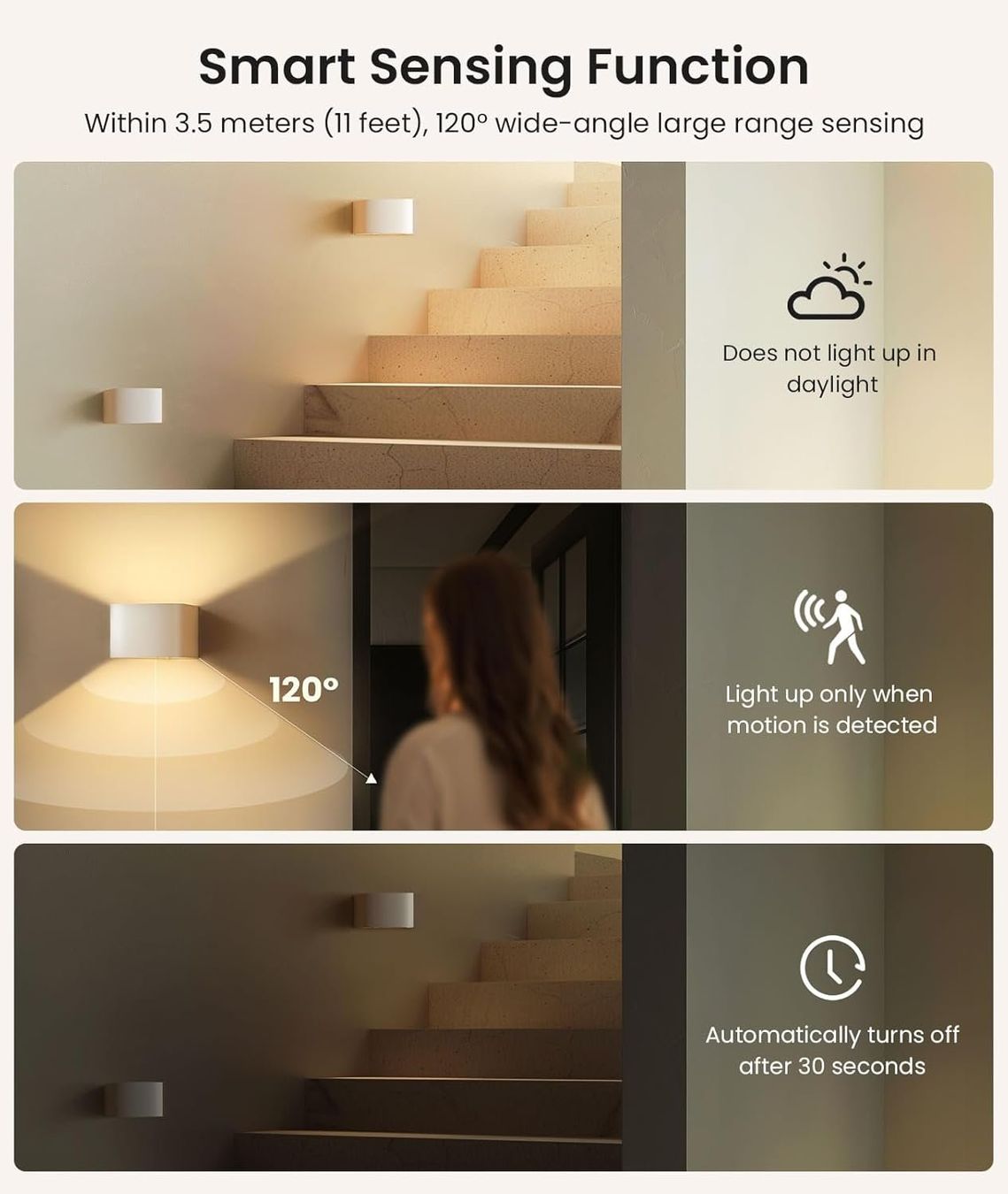 Lampade: Akku Wandlampe 4er Set LED mit Bewegungsmelder – Nuovo e nell'imballaggio originale da Dietikon venduto da Abverkauf10 3