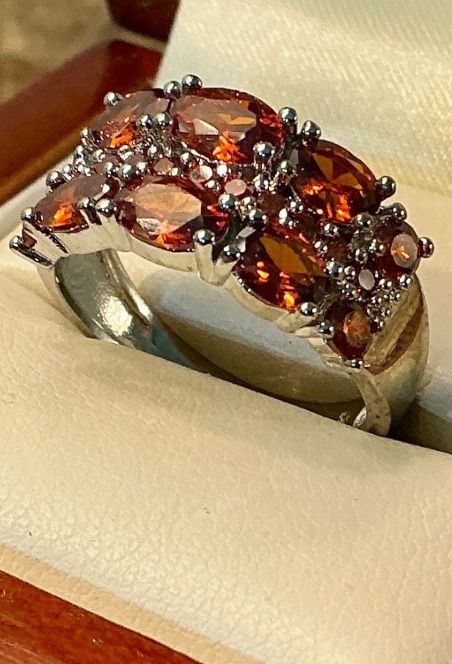 Anelli: Ring mit Orangen Steinen, Silber 925 – Usato da Untersiggenthal venduto da Jaymoni 4