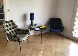 2 Sessel kariert 50er Jahre Mid Century gebrauchter Zustand