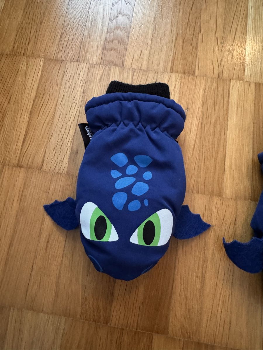Guanti: Winterhandschuhe, Drache blau, Gr 4-5 Jahre  – Usato da Jona venduto da Good_luck1_ 1